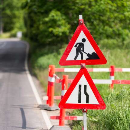 Trafikafspærring med fokus på sikkerheden